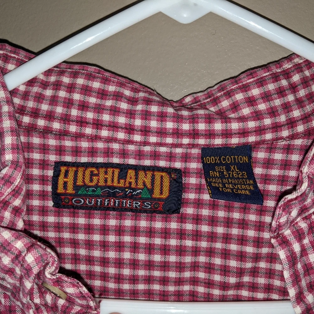 Highland Outfiters Red Checkered Button Down